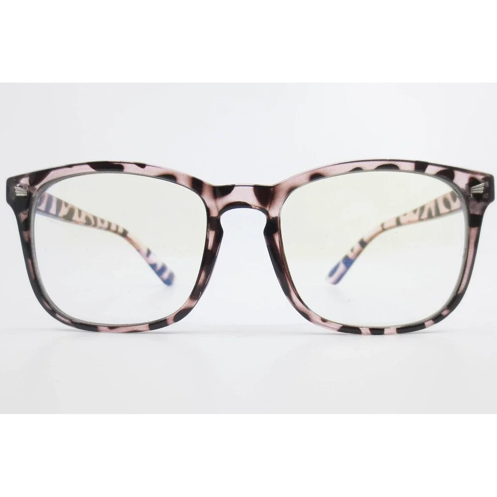 Pink Leopard Print Square Eyeglass Frames 8068 52-20-138 Animal Pattern Glasses
